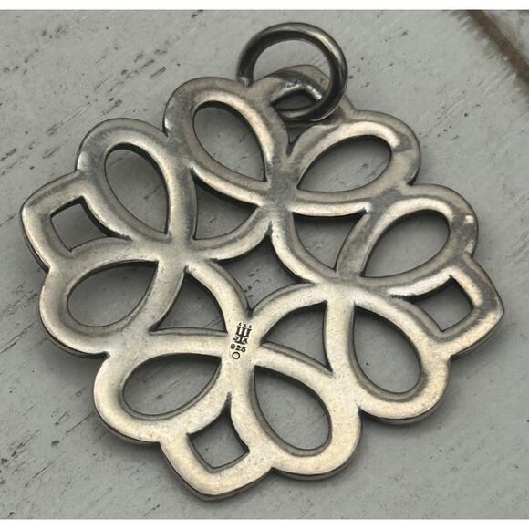 Retired James Avery 925 Tracery Pendant Geometric Openwork Design 5.41G/1.4in - Picture 4 of 6